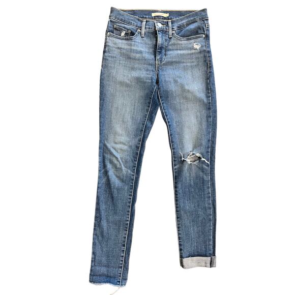 Levi's Women's 311 Shaping Skinny Jeans - W27 L32 - Distressed & Ripped Denim - Picture 1 of 4